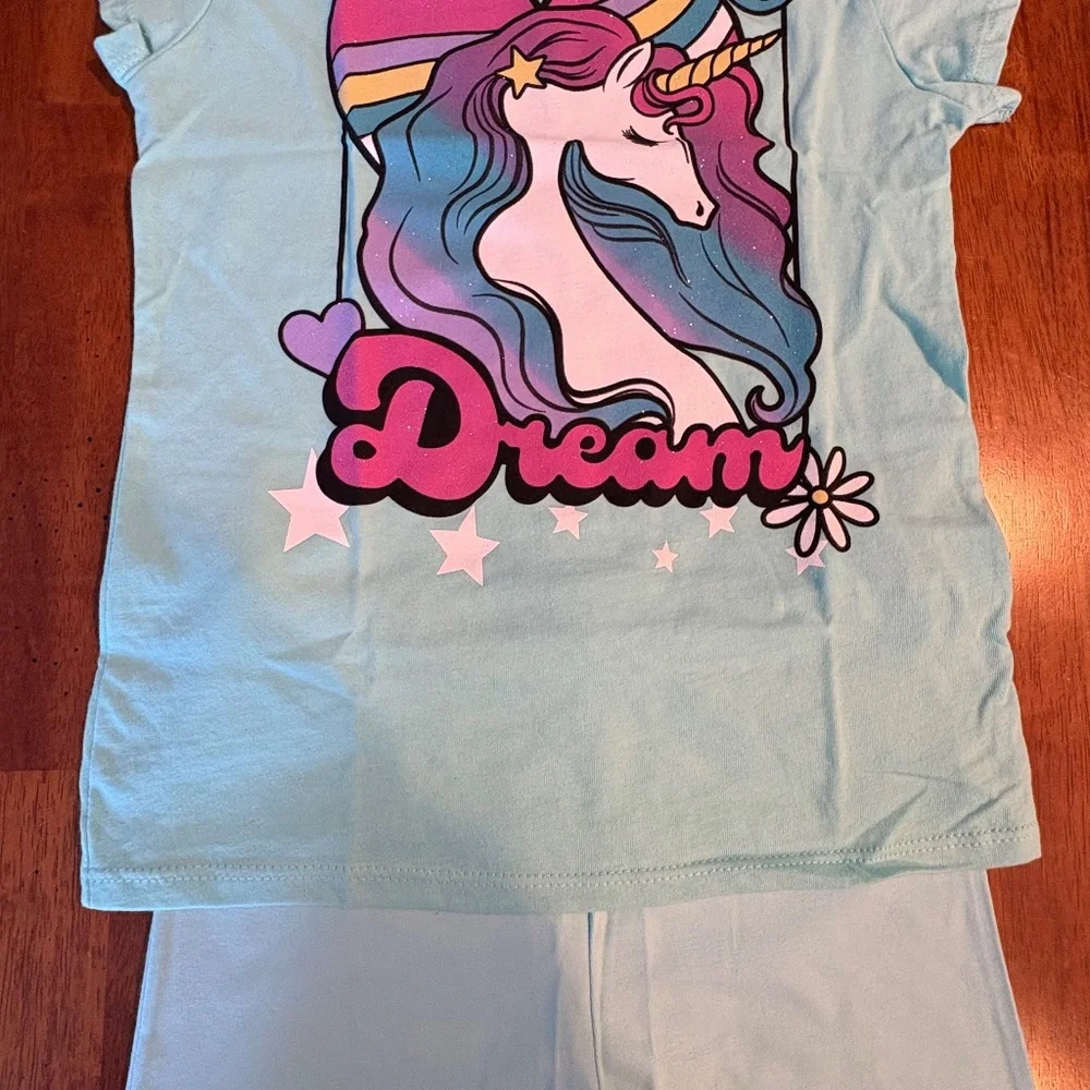 Girls Short Set Y2K Unicorn Top Cartwheel Shorts Size M Childrens Place NEW